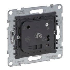 LEGRAND, Seano 765051 Electronic Room Thermostat, Insert, Alternating Contact, Switching Current: 8 A Cos Phi = 1.2 A Cos Phi = 0.6, Screw Terminals