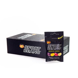 Jelly Belly - Sports Beans, Assorted Mix Flavour, Orange, Lemon-Lime, Fruit Punch and Raspberry, Contains added Vitamins B and C, Provides 25g Carbohydrate and 120mg Electrolytes, 24 x 28g Bags