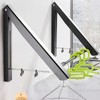 Retractable Clothes Hanger Rack Foldable Wall Mounted Aluminium Folding Clothes