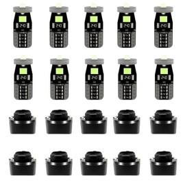 20 bombillas LED T10 194, color verde, 3030 chip de luz de tablero con enchufe, no polaridad Plug and Play regulable, medidor de tablero de salpicadero, cúpula de mapa, iluminación interior