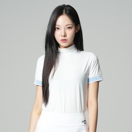 Women's Golf Wear Player Perforated Half Neck Short Sleeve Golf Tee / 여성 골프웨어 플레이어 타공 하프넥 반팔 골프티