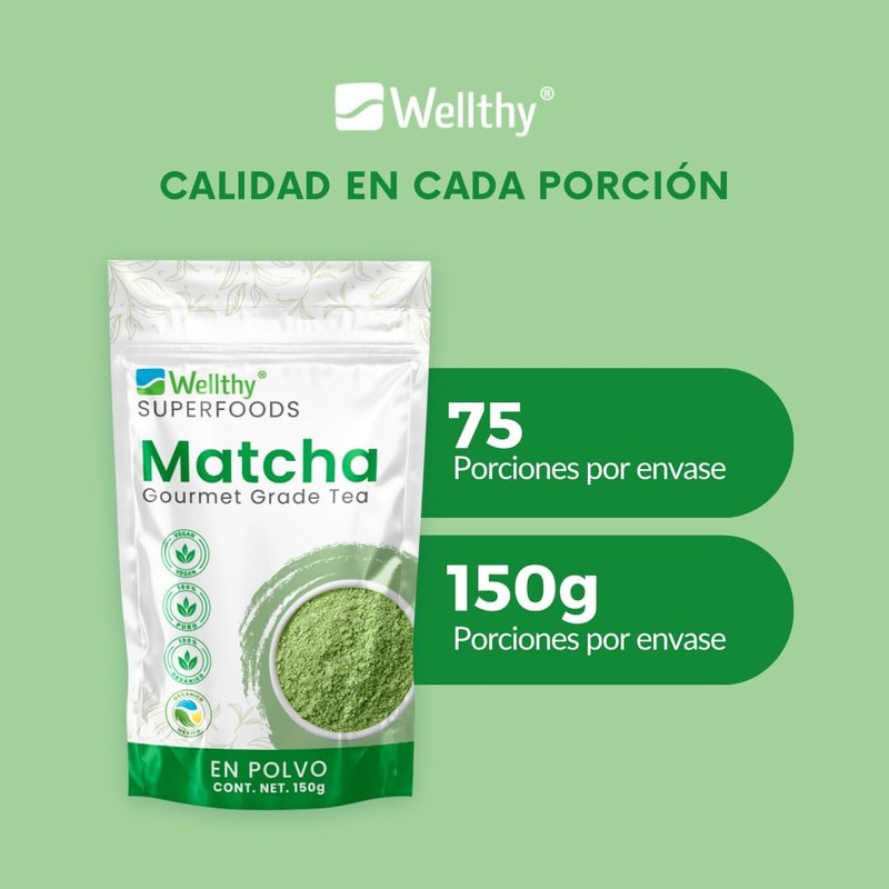 Wellthy Superfoods Organic Matcha Green Tea Powder 150g – 100%