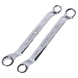 napkery Wrench Repair Tool 2Pcs Chrome Plated Wide Application 8mm x 10mm Torx Box Wrench Household Maintenance Double Box End Wrench Industrial Use