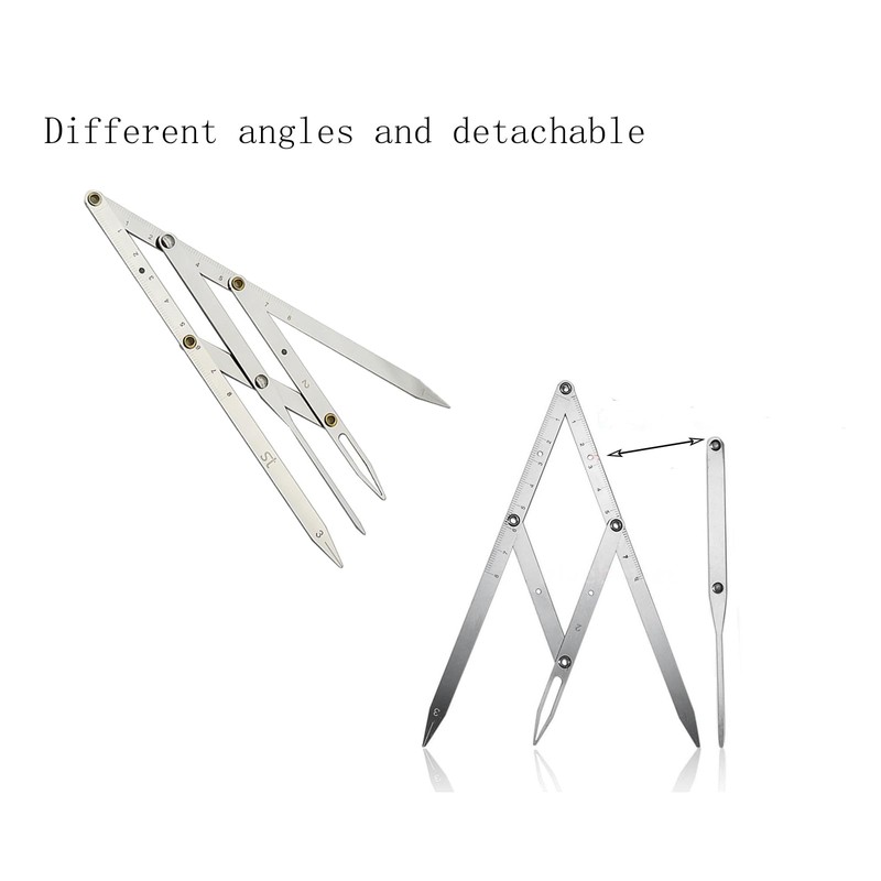 Eterspr Eyebrow Ruler, Silver Cut, Stainless Steel Eyebrow Measuring Ruler,