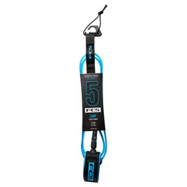 FCS Comp Surfboard Leash - Blue/Black - 5'
