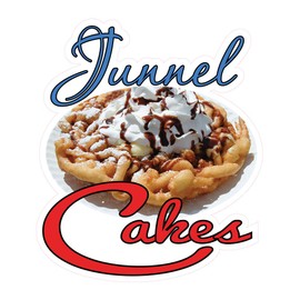 Food Truck Decals Funnel Cakes Concession Restaurant Die-Cut Vinyl W80 and Sign 14 in on Longest Side