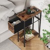 Vagusicc End Table Set of 2 with Charging Station, Narrow