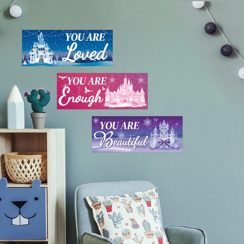 3 Pcs Glow in The Dark Winter Castle Wall Stickers,