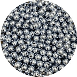 Pearl Beads,300 Pcs Craft Beads Loose Pearls 8mm Round Spacer Beads for Earring Bracelet Necklace Key Chains Jewelry DIY Craft Making,Decoration and Vase Filler (8mm, Silver Gray)