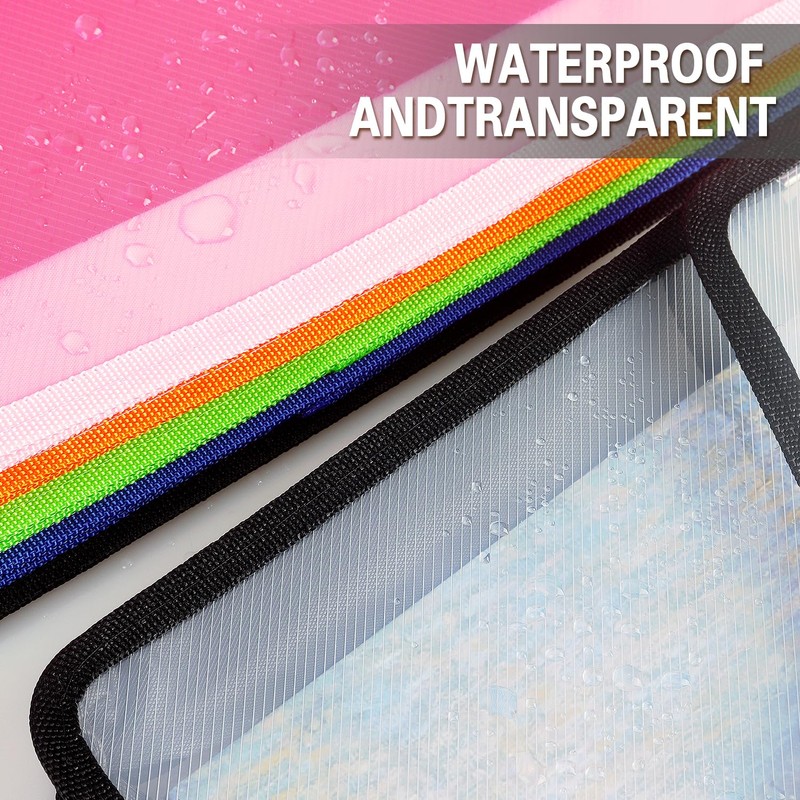 Plastic Expanding File Folder, Transparent envelopes with Snap Closure, No