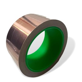 Pure Copper Tape with Double-Sided Conductive Adhesive for Guitar, EMI Shielding, Crafts, Electrical Repairs and Grounding（2inchX 66 ft）