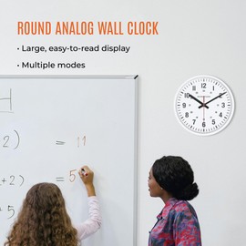 MARATHON 10 inch Silent Continuous-Sweep Analog Wall Clock (White)