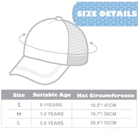 DRESHOW Toddler Baseball Hat Baby Sun Hat Cute Plain & Dinosaur Patterned Hats Unisex Baby Trucker Hats Infant Toddler Child Hats for Boys Girls, 1 piece: light grey