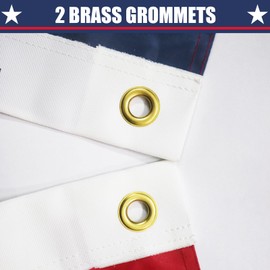 American Flag 2x3 Outdoor - Made in USA Outdoor Heavy Duty USA Flag, 2 Brass Grommets US USA Flag 3x5 Outdoor, American Flags Nylon 3x5 Embroidered Outside All Weather United States Flag
