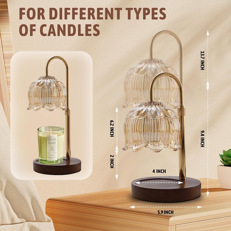 GEEZO Fragrance Candle Warmer Lamp，Electric Candle Warmer with Timer &