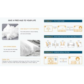 OTOSTAR Premium Outdoor Pillow Inserts 20x20 Inch Set of 4 Waterproof Throw Pillow Inserts Square Garden Patio Pillow Stuffer Form Decorative Outdoor Pillows for Couch Bed Sham Cushion Stuffer (White)