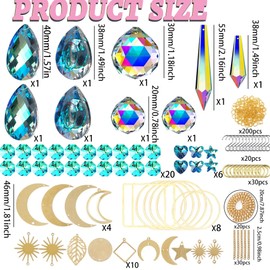 VEEKAY 355 Pieces Sun Catcher Crystal Craft Set, DIY Sun Catcher Window Decoration, Sun Catcher Crystal Wind Chime, Suncatcher Wind Chime Crafts, Window Decoration Hanging for Home, Office, Garden,