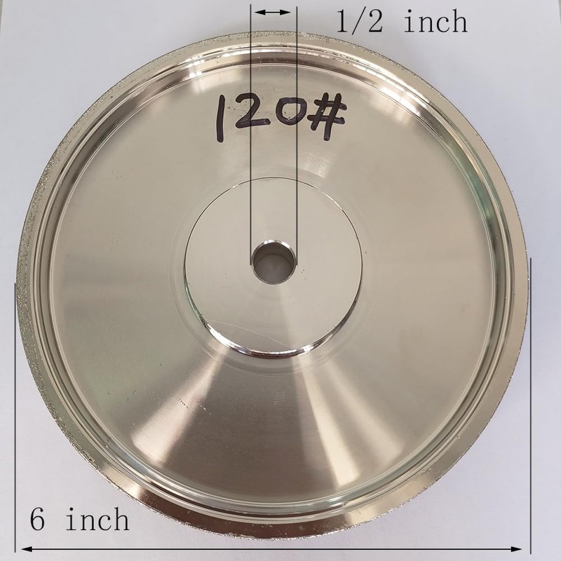 6" Diameter Electroplating Diamond Grinding Wheel with 1/2" Arbor for