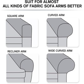 NEKOSUKI Arm Rest Covers, Set of 2 Stretch Diamond Pattern Armchair Couch Stretch Armrest Chair Covers for Furniture Protector, Anti-Slip Sofa Chair Arm Caps Spandex Polyester Slipcovers (Blue)