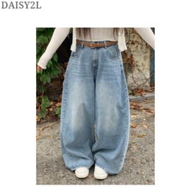 DAISY2L Longline Diagonal Cut Denim Pants, Color#$%Size#$%Length:Gray-XL-Short