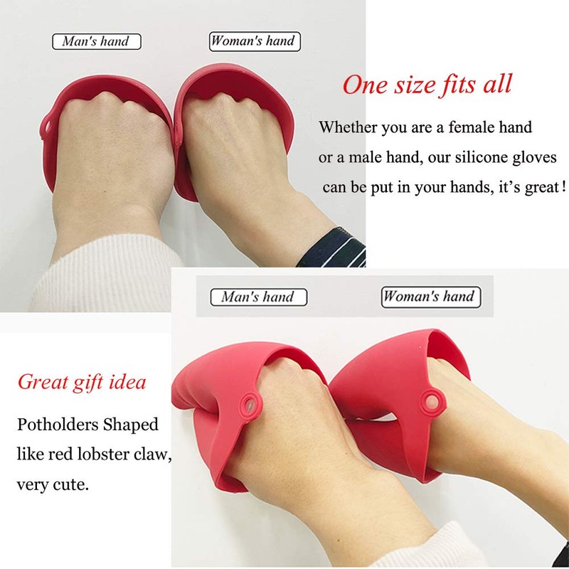 Silicone Oven Mitts, Lobster Claws Heat Resistant Pot Holders Oven