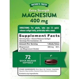 Nature Truth Suplemento Magnesio 400 Por Cápsula Cápsulas Meses