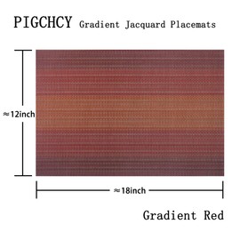 pigchcy Placemat,Washable Cross-Weave Non-Slip Insulation Placemat Vinyl Table Mat Set of 4 (4pcs Placemats, Red)