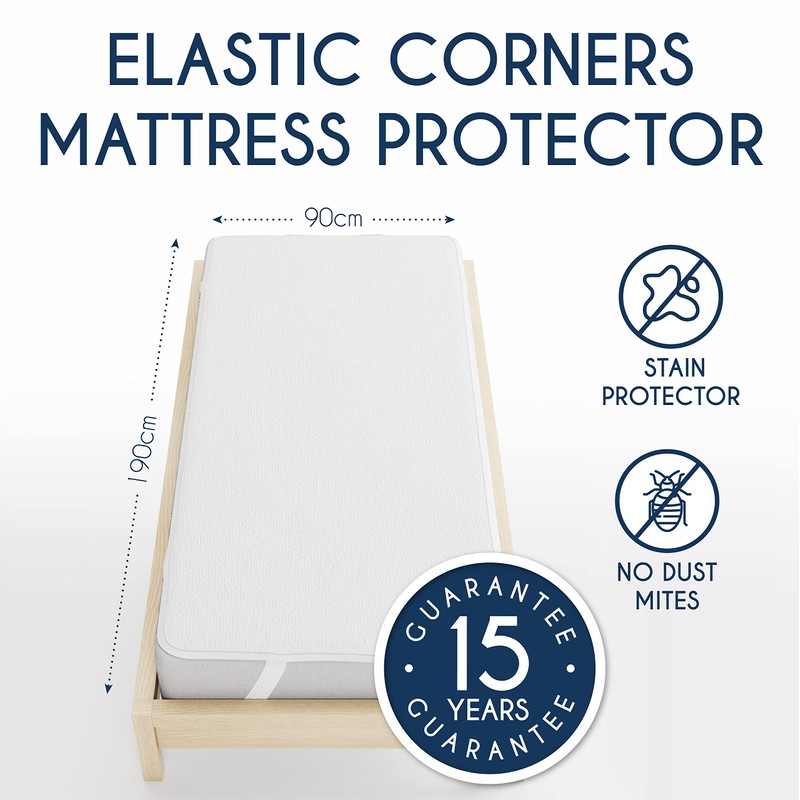 Dreamzie Mattress Protector Waterproof with 4 Elastic Corners - Made