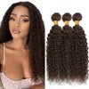 Color #4 Bundle Dark Brown Kinky Curly Human Hair Bundles
