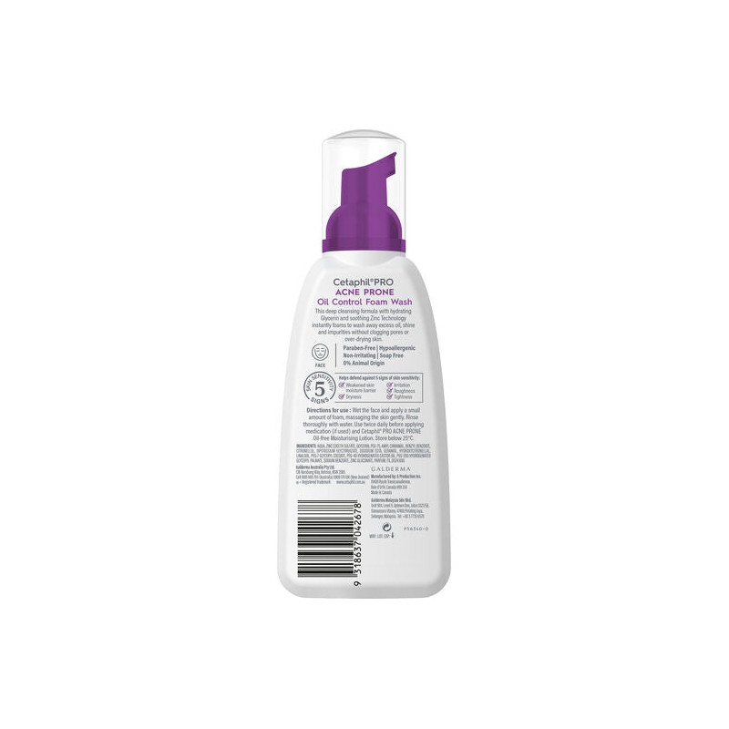 Cetaphil Pro Acne Prone Oil Control Foam Face Wash 236mL