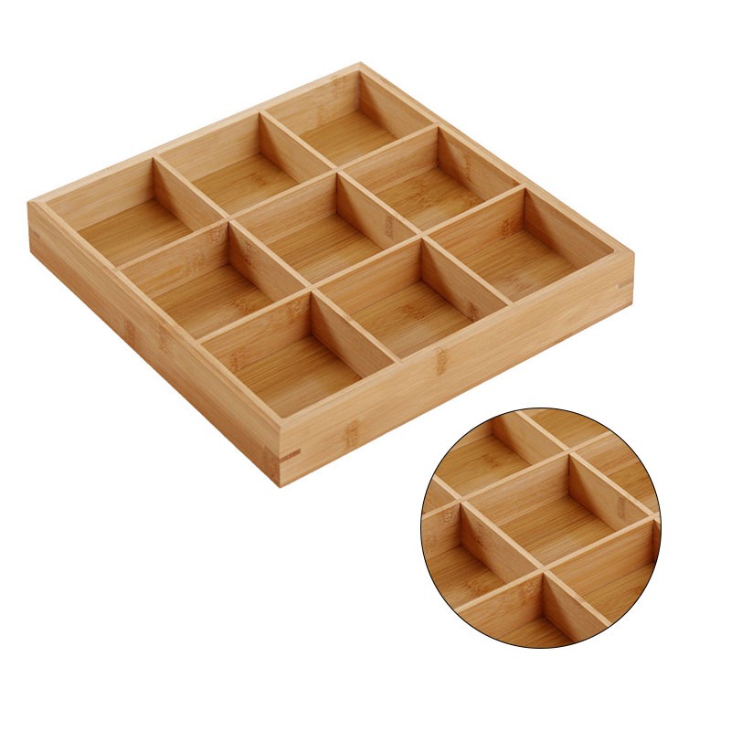 Divided Wooden Tray Multi Compartments Serving Tray for Hot Pot