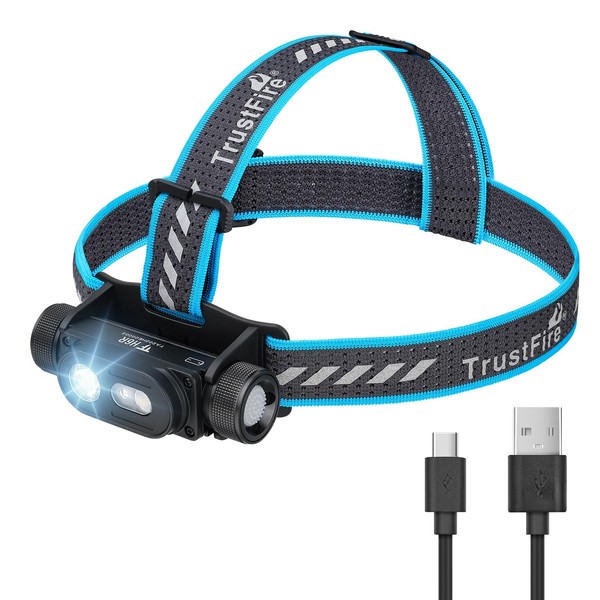 Trustfire H6R Headlight, USB Rechargeable, LED Light, 1,350 Lumens, Flashlight,