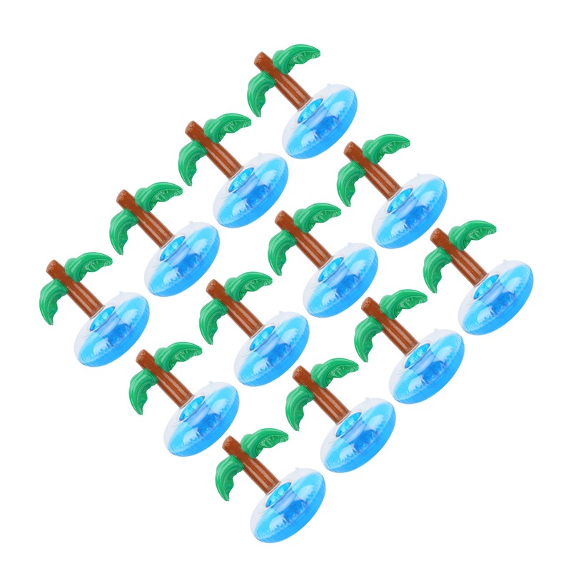 12pcs Coconut Trees Inflatable Pool Drink Holder Beach Party Cup