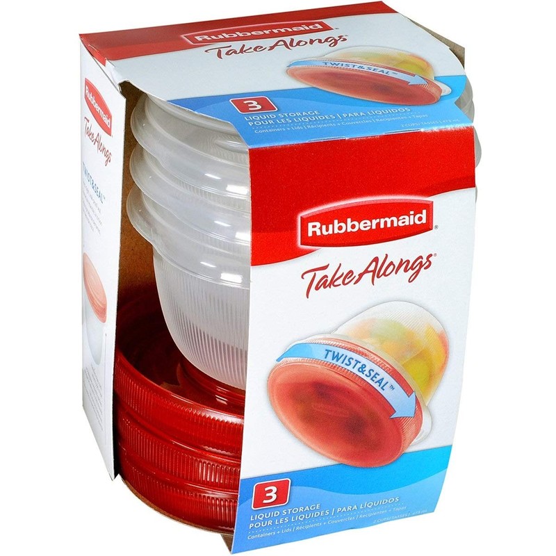 Rubbermaid TakeAlongs Twist & Seal, Twist Top Food Storage Containers,