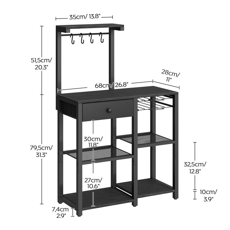 YATINEY Bakers Rack with Storage, 5-Tier Coffee Bar Station with