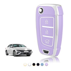 TOOMUME Key Case TPU Car Key Case Fits Hyundai i30 ix35 i30n Kona Tucson NX4 Elantra Accent Solaris Sonata Creta Verna, Key Cover Protection Key Case - Flip Key
