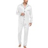 SWOMOG Men's Pajama Set Silk Satin Pajamas Classic Button-Down Sleepwear