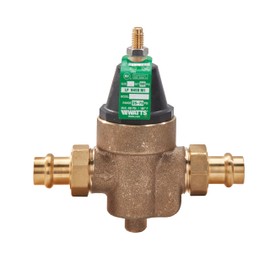 Watts LFN45B Series 3/4" Lead-Free Cast Copper Silicon Alloy Water Pressure Reducing Valve, Double Union Press Connections, Elastomer Disc, Adjustable Pressure 25 to 75 psi, Maximum 400 psi