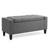 HOMCOM Linen Storage Ottoman Bench Storage Chest Tufted Ottoman Cube