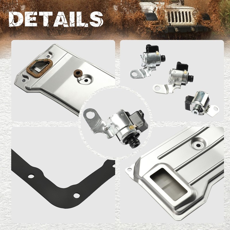 WildGear Transmission Shift solenoid Kit Fit for Jeep A340 AW4