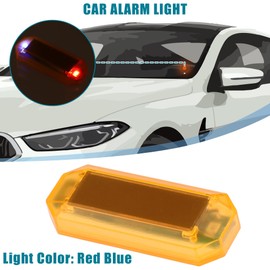 A ABSOPRO Universal Car Solar Power Simulated Dummy Alarm Car Security Anti-Theft LED Flashing Warning Light Fake Lamp Red Blue (Set of 2)
