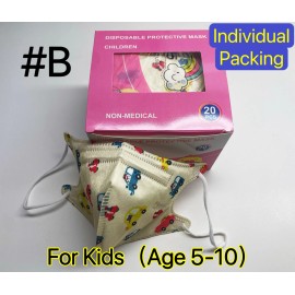 Unbranded 20Pcs KIDS KN95 Face Mask 5 Layer BFE 95% Disposable Child Respirator USA Seller - B, For Kids(Age 5-10)