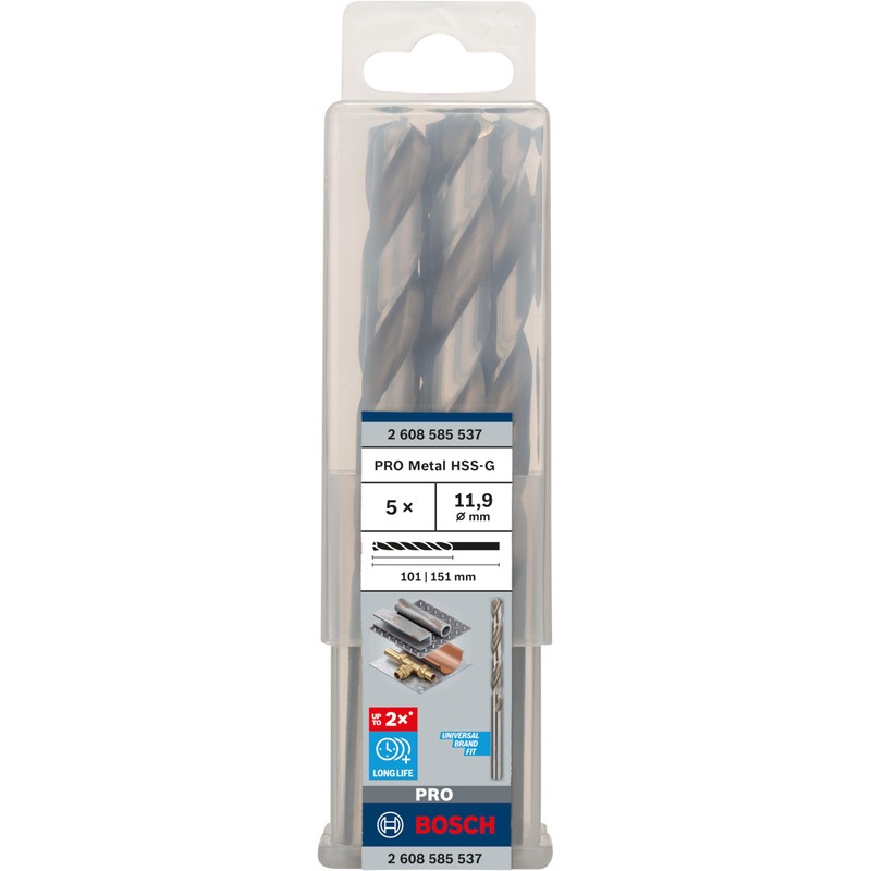 Bosch 2608585537 Metal Drill bits HSS-G, DIN 338, Silver