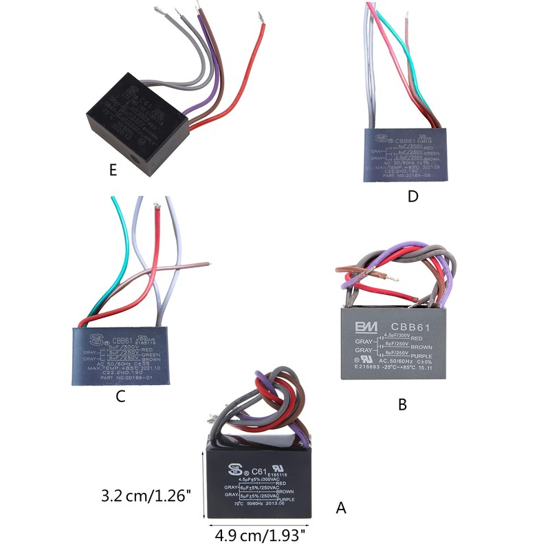 Ceiling Fan Capacitor CBB61 4.5+6+5UF 4.5+6+6UF 5+5+5UF 4+4+2.5UF 4+5+6UF 5