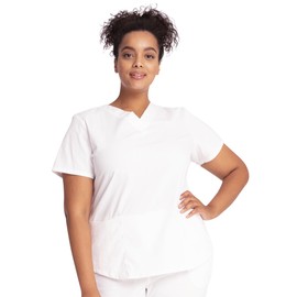 CHEROKEE Workwear Professionals Women Scrubs Top V-Neck WW665, L, White