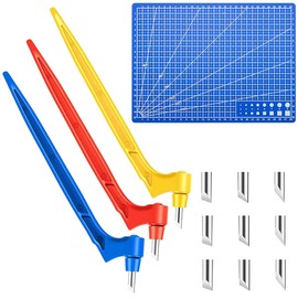 Fxvhojq Craft Cutting Tools Kit - 360 Degree Rotating Gyro With Pen, 15/30/45 Degree Blades, Mat for DIY Hobby Scrapbook Stencil(b)