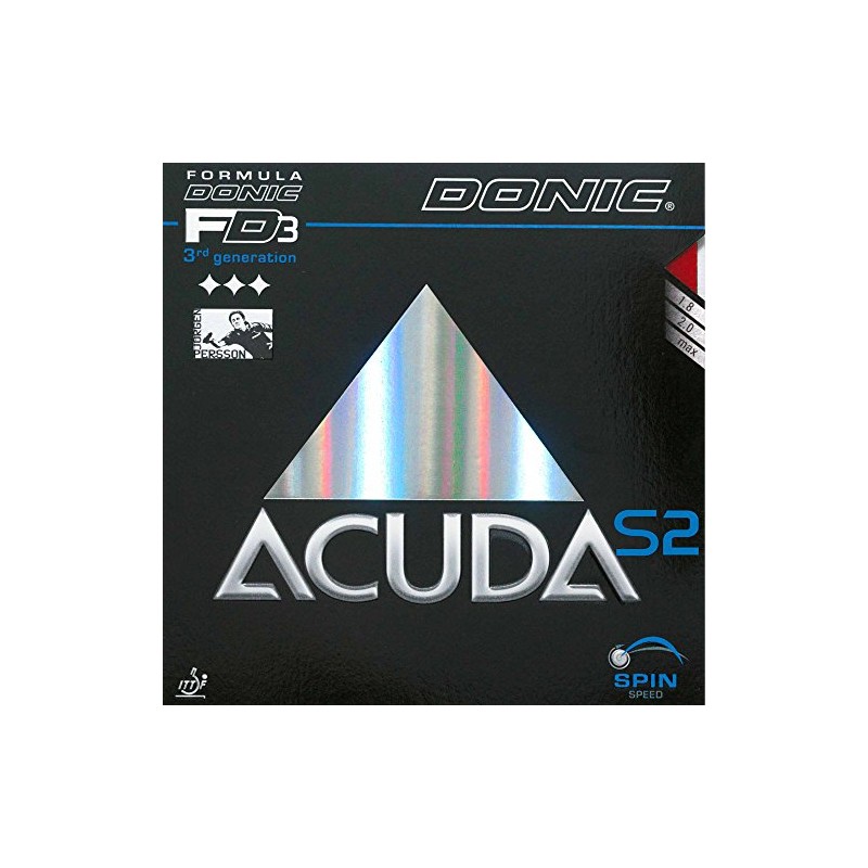 Donic Acuda S2 Table Tennis Rubber (Black, 1.8 mm)