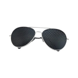 Natural Eye Care Pinhole Glasses Aviator Metal Frame Silver