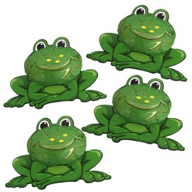 Needzo Green Foil Individually Wrapped Chocolate Frogs, Gourmet German Milk Chocolates Frog Candy, Spring Party Treats, Pack of 4