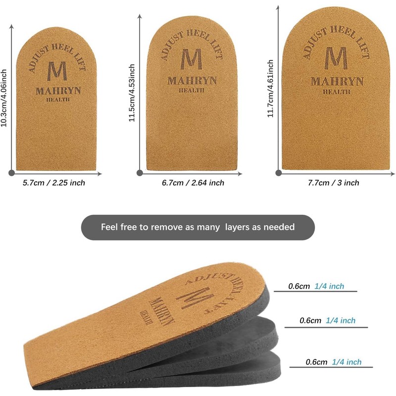 Makryn Adjustable Orthopedic Heel Lift for Leg Length Discrepancies and